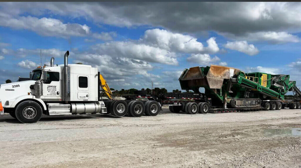 semi truck with oversized load