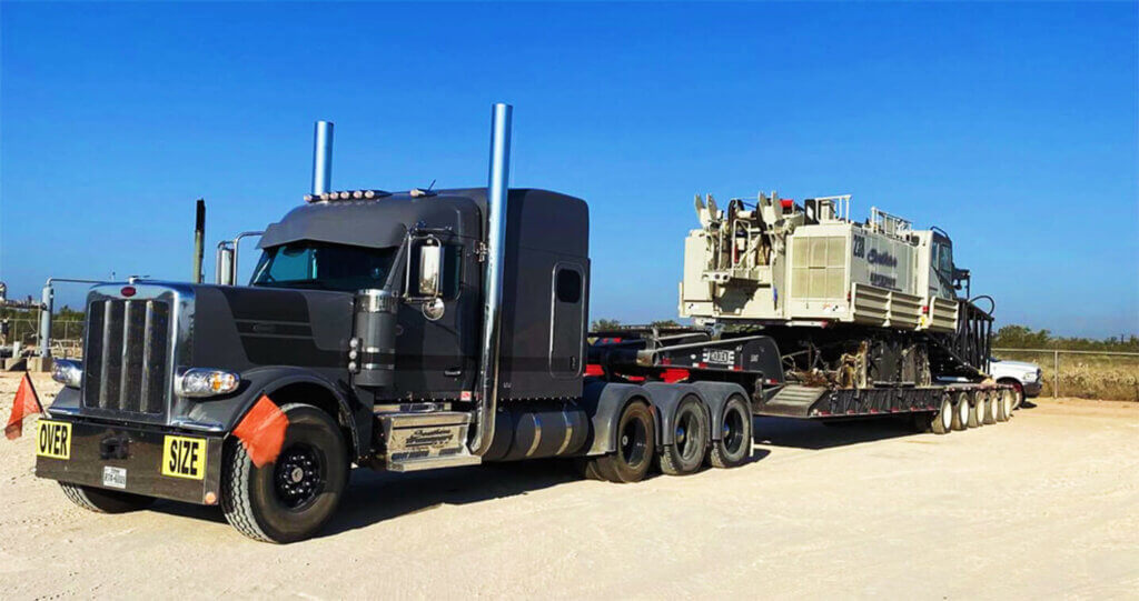 semi truck hauling heavy load